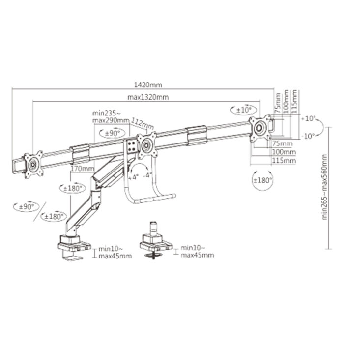 monitor arm lumi ma- 52-c032