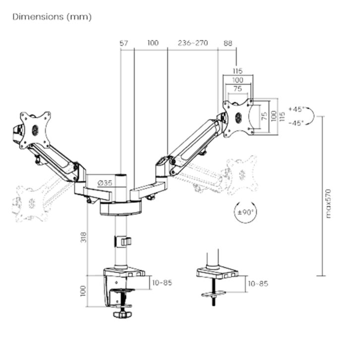 monitor arm lumi ma47-c024n