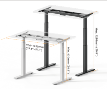 chân nâng hạ không bao gồm mặt bàn lumi b12-23d