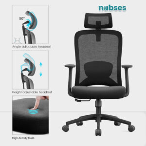 ghế nhân viên nabses sammy-h 2d lumbar support