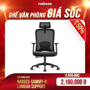 ghế nhân viên nabses sammy-h 2d lumbar support