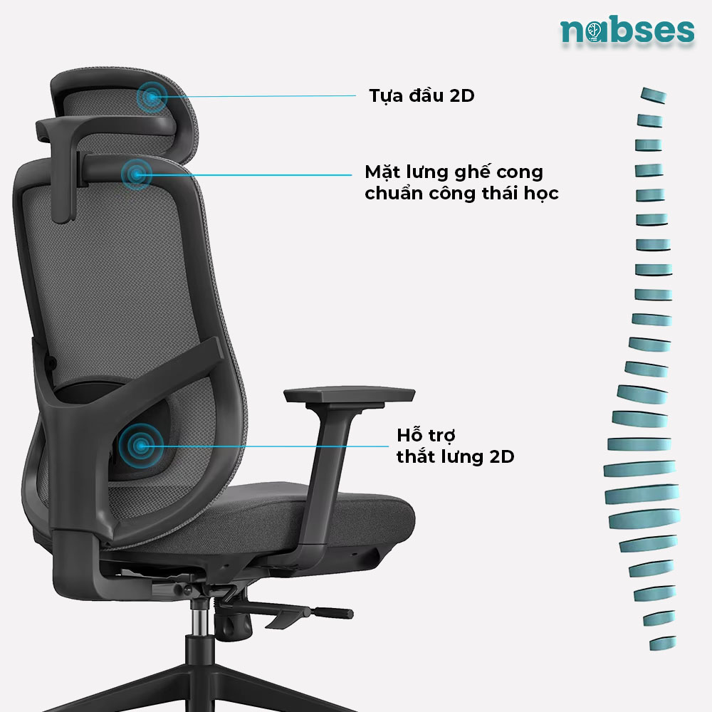 ghế nhân viên nabses ally-h