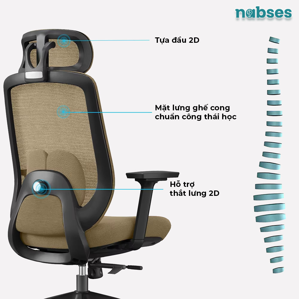 ghế nhân viên nabses vela-h