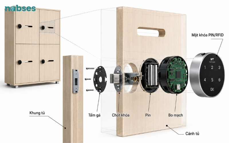 Tủ locker 4 ngăn